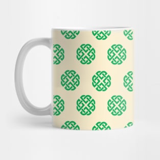 Celtic Endless Knot Creme Background Green Knots Mug